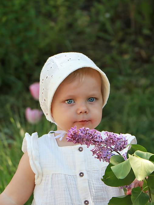 Letný detský čepiec Diana ivory