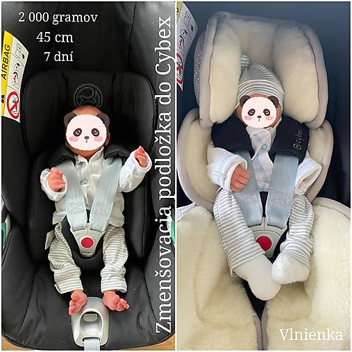 Detský textil - VLNIENKA novorodenecká zmenšovacia vložka do autosedačky Cybex Cloud Z2-i size proti poteniu a prechladnutiu  - 15648213_
