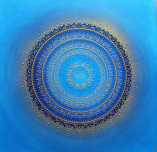 Mandala  NEKONEČNÁ LÁSKA A ŠTASTIE ❤️ (blue) 80 x 80