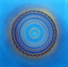 Obrazy - Mandala  NEKONEČNÁ LÁSKA A ŠTASTIE ❤️ (blue) 80 x 80 - 15649094_