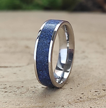 Prstene - Oceľový prsteň s lapis lazuli - 15648865_