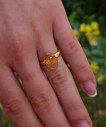 Prstene - Pozlátený prsteň zo striebra Topás - 15648577_