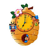 Hodiny - Detské drevené nástenné hodiny včelí úľ - 15649357_