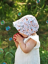 Detské čiapky - Letný detský ľanový čepček Lea - 15650980_