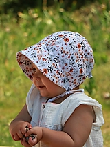 Detské čiapky - Letný detský ľanový čepček Lea - 15650985_