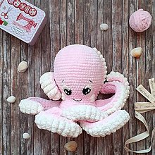 Hračky - Háčkovaná chobotnica - ružová - 15650968_