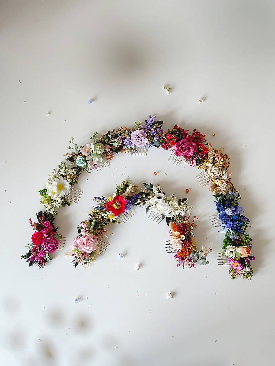 Kvetinové hrebienky "čas na krajšie dni" 