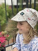 Detské čiapky - Letná šatka so šiltom kvietky - 15653309_