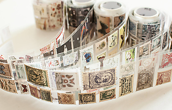 Papier - Nálepky - poštové známky / mix - 15652996_