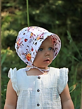 Detské čiapky - Letný čepiec „ Dahlia “ prémiová bavlna biela - 15656163_