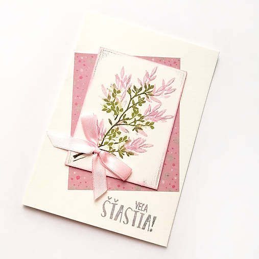Papiernictvo - Pohľadnica kvetinová - Veľa šťastia! - Pozdrav - 15657502_