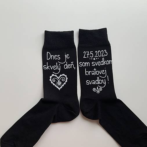 Maľované ponožky (pre svedka svadby s maľbou nad členkom (čierne))