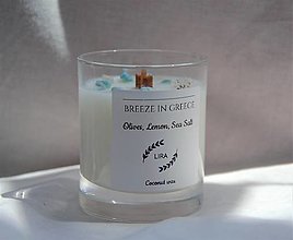 Sviečky - Breeze in Greece - Sviečka z kokosového vosku - 15655637_