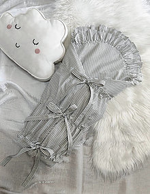 Detský textil - Krásna sivá pruhovaná zavinovačka - D3 - 15654526_