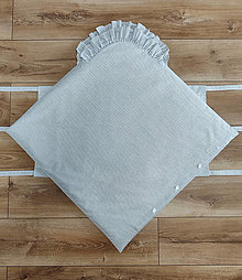 Detský textil - Krásna sivá pruhovaná zavinovačka - D3 (Obliečka + vnútorná výplň z umelého vlákna 200g) - 15654534_
