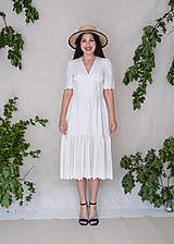 Šaty - Biele viskózové madeirové šaty s volánom (Gypsofila) - 15654852_