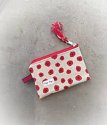 Peňaženky - Mini taštička plná červených makov - 15659011_