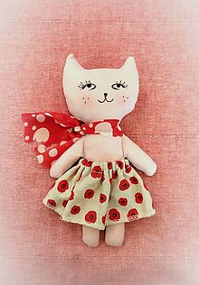 Hračky - Cica Mica s makovou sukničkou - 15659245_