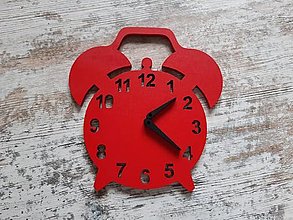 Hračky - Drevené hodiny /drevený budík 15 cm mal´ované SKLADEM - 15659874_