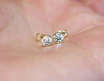 Náušnice - Mini zlaté náušnice so zirkónom - 4mm - 15658325_
