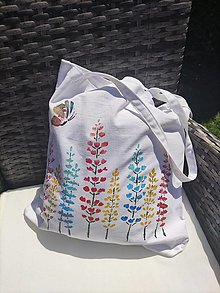 Nákupné tašky - Plátnená nákupná taška "kvety" - 15658713_