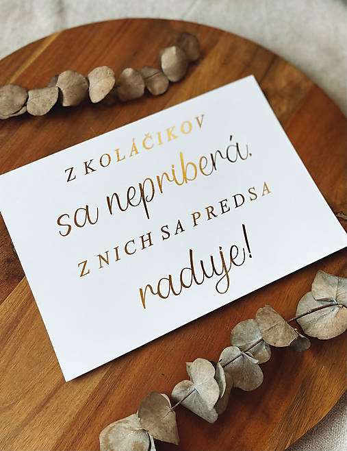Papiernictvo - Koláčiky A5 - informačná kartička ZLATÁ - 15661377_