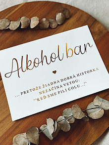 Papiernictvo - Alkohol bar A5 - informačná kartička ZLATÁ - 15661367_