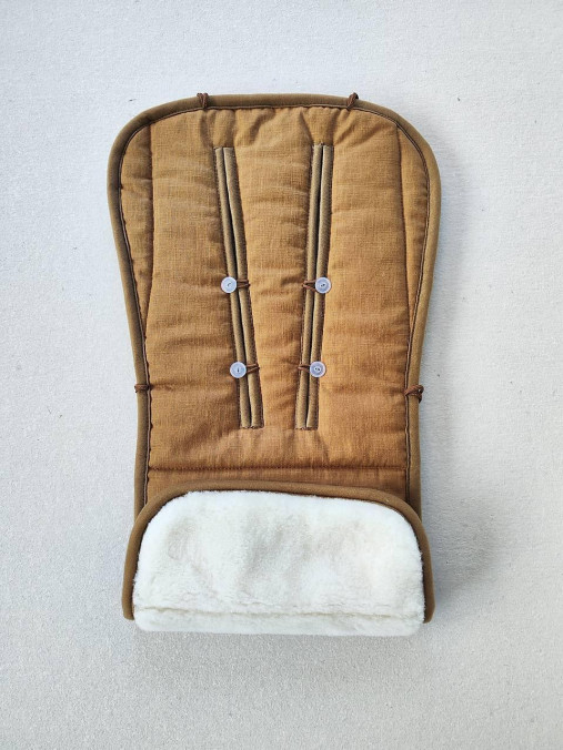Detský textil - VLNIENKA Podložka do kočíka Britax Römer Strider 100% MERINO Top super wash Natural 100 ľan Mustard - 15661457_