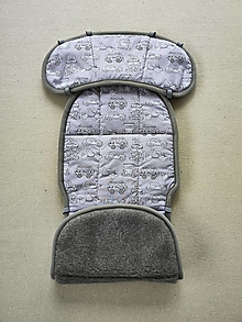 Detský textil - VLNIENKA Podložka do autosedačky Cybex Pallas M- fix 100 % Merino proti poteniu a prechladnutiu  Autíčko šedé - 15661226_