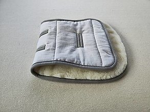 Detský textil - VLNIENKA podložka do kočíka EasyWalker Jimmy 100% Merino Top Super wash Natural 100% ľan Grey - 15661382_