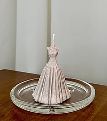 Sviečky - Dekoračná sviečka - svadobné šaty - 15660746_