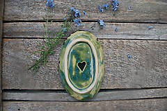 Nádoby - Keramická mydelnička (Zelená) - 15661124_