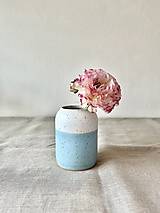 Dekorácie - Váza bielo-modrá M - 15661435_