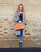 Kabelky - MILA "Grass" kožená kabelka s vypaľovaným obrázkom - 15662011_