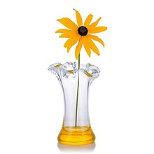 Dekorácie - Sklenená váza "Šatček" - 15663238_