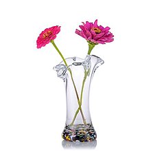 Dekorácie - Sklenená váza "Šatček" - 15663239_