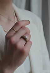 Prstene - drevený prsteň s riečnou perlou 3 - 15664813_