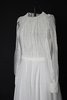 Šaty - Exkluzívne Boho svadobné šaty s rukávom XS SKLADOM - 15664413_