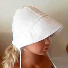 Detské čiapky - čepček ľanový biely - 15664905_