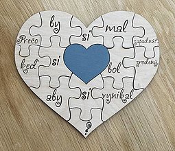 Tabuľky - Puzzle srdce - vlastný text - 15665117_