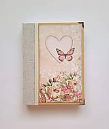 Romantický zápisník - diár - sketchbook Ruže v záhrade