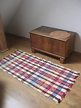 Úžitkový textil - Ručne tkaný koberček - 15668392_