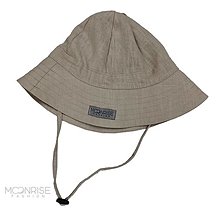 Detské čiapky - Detský ľanový klobúk sand - 15667281_