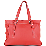 Kožená nákupná kabelka v červenej farbe