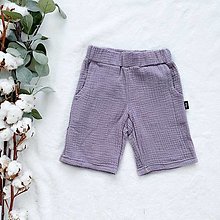 Detské oblečenie - Mušelínové bermudy fialové - 15667065_