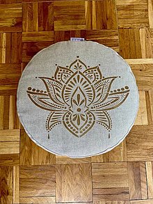 Úžitkový textil - Meditačný Vankúš "Golden Lotus" vysoký - 15666257_