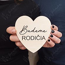 Papiernictvo - Drevený míľnik "Budeme rodičia" - 15665896_