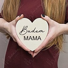 Papiernictvo - Drevený míľnik "Budem mama" - 15665900_