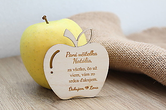 Magnetky - Drevené jablko PANI UČITEĽKE - 15666506_