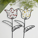 Dekorácie - tulipán s nápisom "ďakujem" - 15670888_